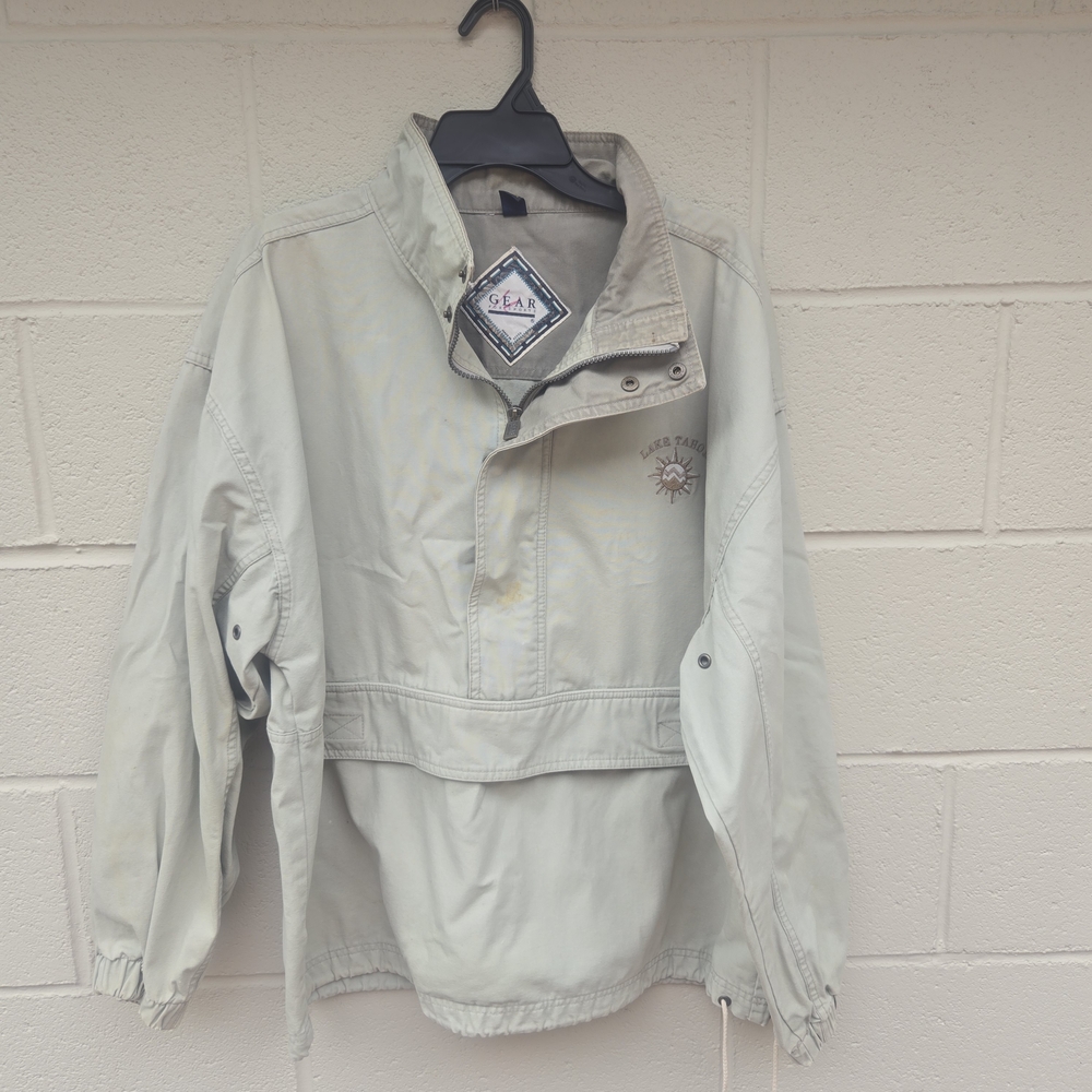 Vintage- Lake Tahoe- Gear For Sports- Tan- Lightweight- Pullover Jacket- Medium